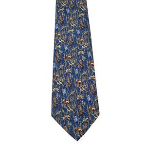 Salvatore Ferragamo Animal Silk Tie with Lion Tiger Giraffe Pattern 3.75"
